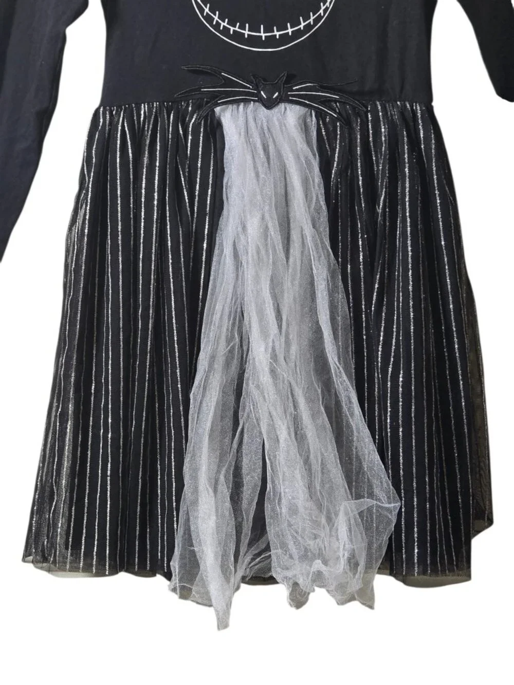 Disney Nightmare Before Christmas Jack Skellington Dress Girls Black Halloween